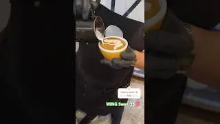 BEAUTIFUL WING SWAN LATTE - how to pour swan latte 🦢😍 ( LATTE VIDEO ) #shorts #trend #swan #latteart