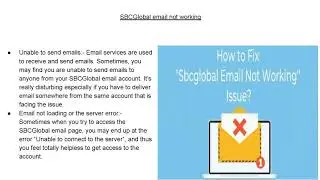SBCGlobal email not working