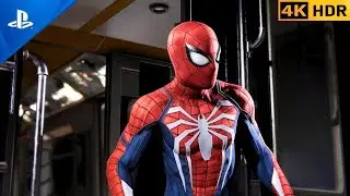 MARVEL&rsquo;S SPIDER-MAN Remastered | Train Rescue Scene | Stops the Train! [4K 60fps]