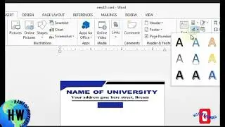 The name of university and school cards create MS Word graphic designing 