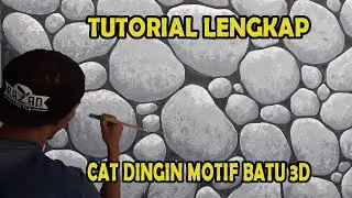 CARA CAT TEMBOK MOTIF BATU 3D | 3D WALL TEXTURE | 3D WALL PAINTING | WALL ART | CAT TEMBOK KREATIF