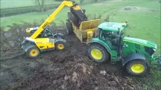 Dieci Agri Plus 40.7 and John Deere 6190R Muckspreading