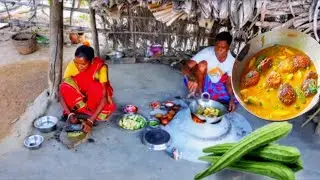 FISH EGG CURRY with Vegetables and dal || cooking and eating by santali tribe couple #fisheggrecipe