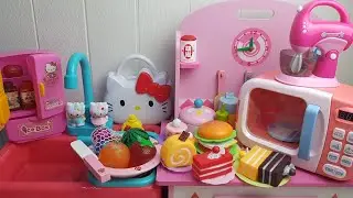 DIY Hello Kitty Kitchen ASMR Cooking Mini Food With Hello Kitty Pink Kitchen Set