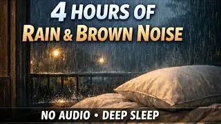 4 Hours Continuous Rain & Brown Noise 🌧️ | No Audio | Deep Sleep, Relax & Study