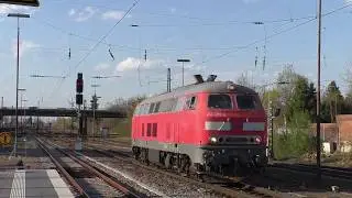 Z&uuml;ge in Schwetzingen [1] mit BR152 BR182 BR186 BR193 BR218 und mehr...