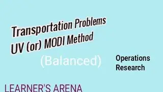 UV or MODI method--Transportation problems Tamil & English