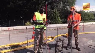 Intervention URETEK sur la route départementale à Gilly-sur-Isère