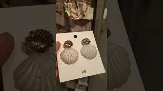 h&m cute seashell earring | golden & white colour seashell earring #seashell #shorts #ytshorts #yt