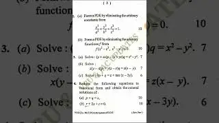 VBU Sem 3 Math Core 7 2020-23 question paper VBU