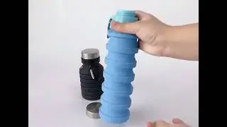 foldable water bottle | Portable Silicone Folding Travel Camping Water bottle