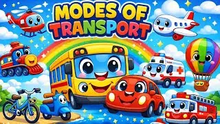 Vehicles with Sounds 🚑🚒✈️ | Modes of Transport for Kids #kidseducatio #kids #vehicles #fun #cartoon 