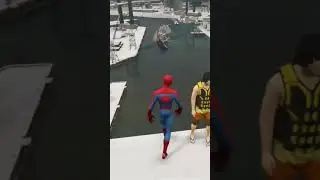 GTA 5 Epic Ragdolls | Spiderman #2345 Euphoria Physics, Fails, Jumps, Funny Moments #shorts