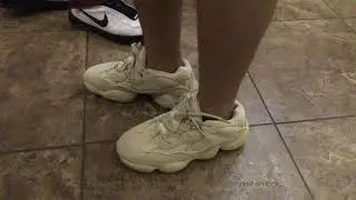 SUPER MOON YELLOW YEEZY 500 ON FEET
