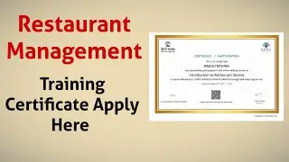 Restaurant Management Training Certificate Kaise Banaye | Restaurant Management Course Certificate