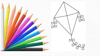 Let's Draw a Colorful Kite Together! Simple and Enjoyable Kids Art Activity | Step-by-Step Tutorial