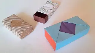Origami box with sliding door // rectangular paper box
