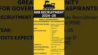 RRB JOB VACANCY 2025-26#rrb #vacancy