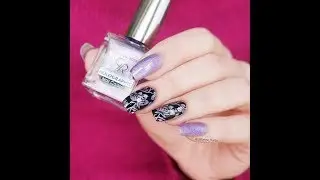 Holographic nail polish - Golden Rose - Stamping nail art