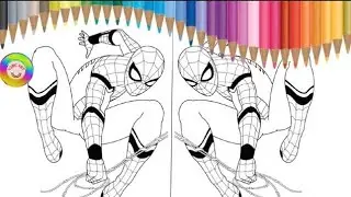 2 Spiderman face to face coloring pages / How to color 2 different Spiderman
