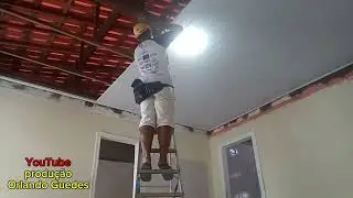 início da instalação do forro PVC