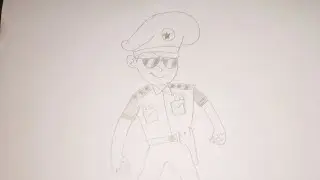 How to Drow with little Singham l in easy Draw lstep by step#art by sabir