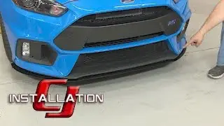 Focus RS Rally Innovations Front Splitter Aluminum Three-Piece Matte Black 2016-2018 Installation