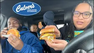 Culvers Mukbang! Double Bacon Deluxe Butterburger, Onion Rings