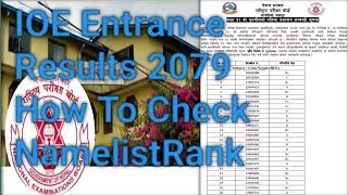 IOE Entrance Results 2079 | How To Check Namelist Rank|technical nepal