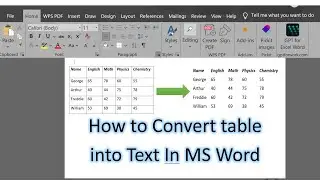 How to Convert Table into Text in Word