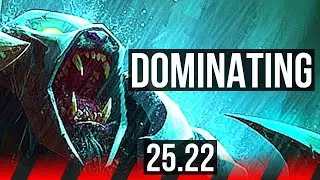 RENGAR vs RIVEN (TOP) | Dominating | KR Grandmaster | 25.22