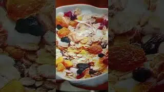 Nuts Corn Flakes And Almond Milk Energy | Delicious Meal
