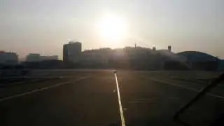 Approach and long landing into Macau RWY 34