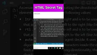 HTML secret tag - 99% people don't know