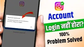 The password you entered is incorrect please try again || Instagram Account Login Problem