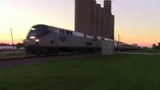 CSX P050 w/ AMTK 824 and AMTK 28 in Chalmers, Indiana