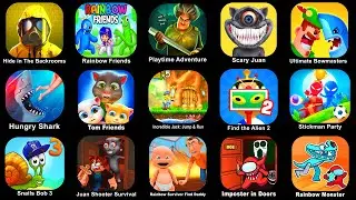 Hide In The Backroom, Rainbow Friends Hide And Seek, Playtime Adventure, Scary Juan, Ultimate