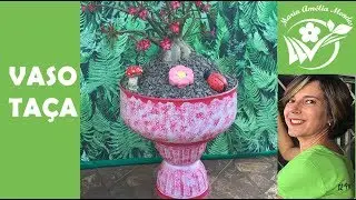 Как сделать растение в горшке с шиной и цементом