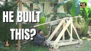 He Built a Giant Catapult in His Backyard! 😱 (Full Build & Test)