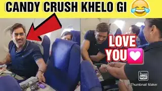 |Airhostess Giving Chocolates To Msdhoni|dhoni playing candy crush video|dhoni flight video|dhoni