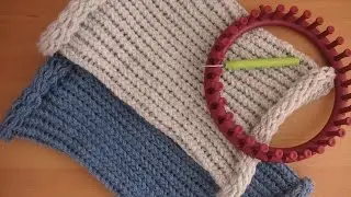 Tutorial facile scaldacollo berretto punto inglese con telaietto circolare per lana - Knitting Loom