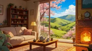 Retro Jazz Caf&eacute; ☕ Warm Fireplace & Spring Morning Vibes | Cozy Vintage Jazz Music