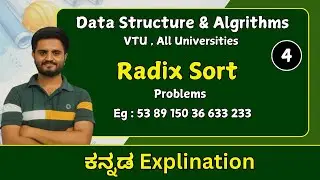 Radix / bucket Sorting , part 4 |  Data structure and algorithms |VTU , all universities