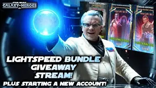 SWGOH LIVE!  Lightspeed Bundle Giveaways!!!  And I'm Starting a New Min/Max Account Today