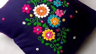 রঙিন এপ্লিক কাজের কুশন ‼️ Colorful Applique Cushion Tutorial❗ #applique
