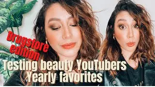 Testing other beauty youtubers yearly favorites DRUGSTORE EDITION