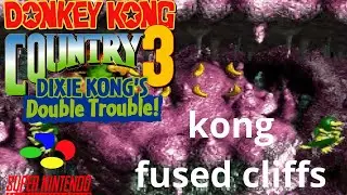 Donkey Kong Country 3 SNES Fase Kong-Fused Cliffs