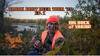 Full Draw On A Big Buck In The Rain @7YDS- Arkansas Public Land- Ozark Idiot Deer Tour Ep.1