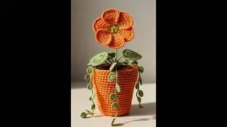 Crochet flower vase design.. #crochetwork
