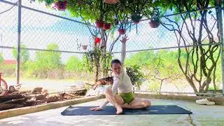 Splits stretching in pole dance high heels